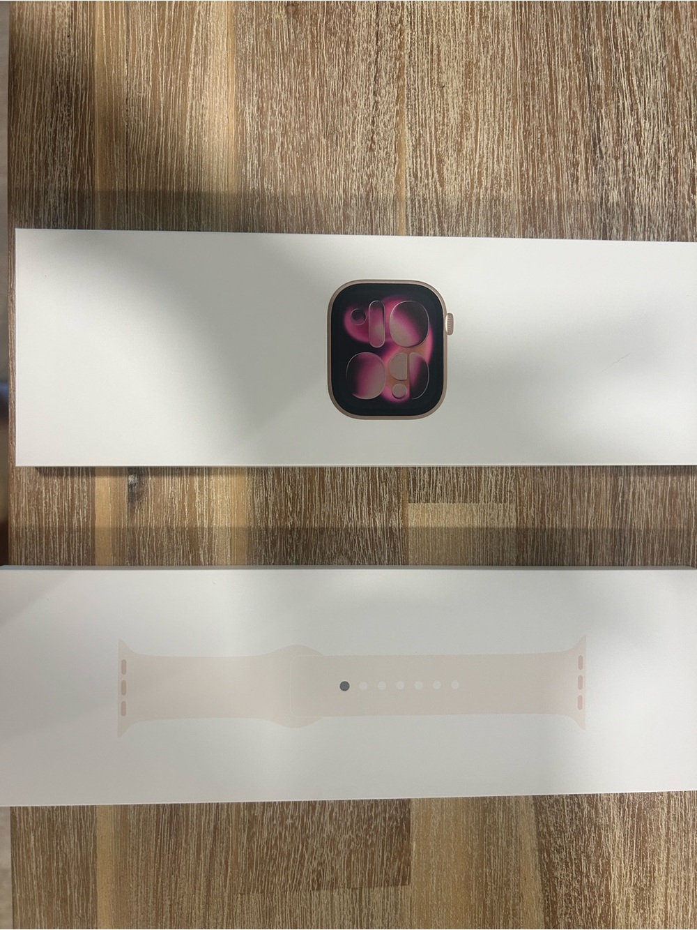 Apple Watch with Pink/Gold Case and Pink Sport Band